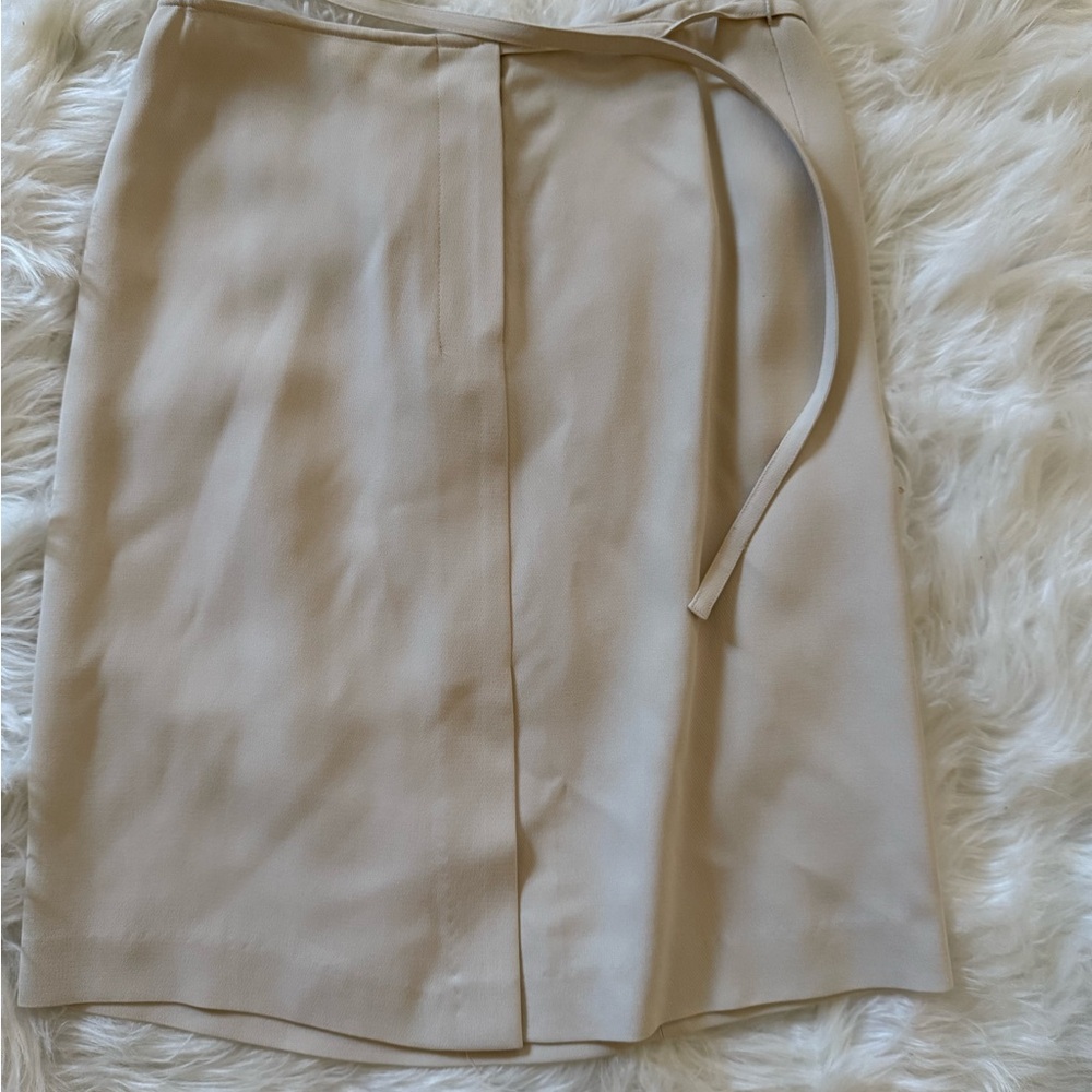 DKNY Cream Wrap Pencil Skirt